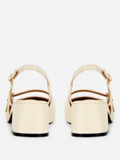 Heels|Primark Mary-Jane-Slingbacks Mit Blockabsatz Ecrufarben