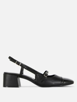 Heels|Primark Mary-Jane-Slingbacks Mit Blockabsatz Schwarz