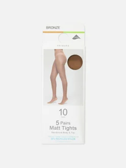Strumpfhosen|Primark Matte Strumpfhose, 10 Den, 5er-Pack Bronzefarben