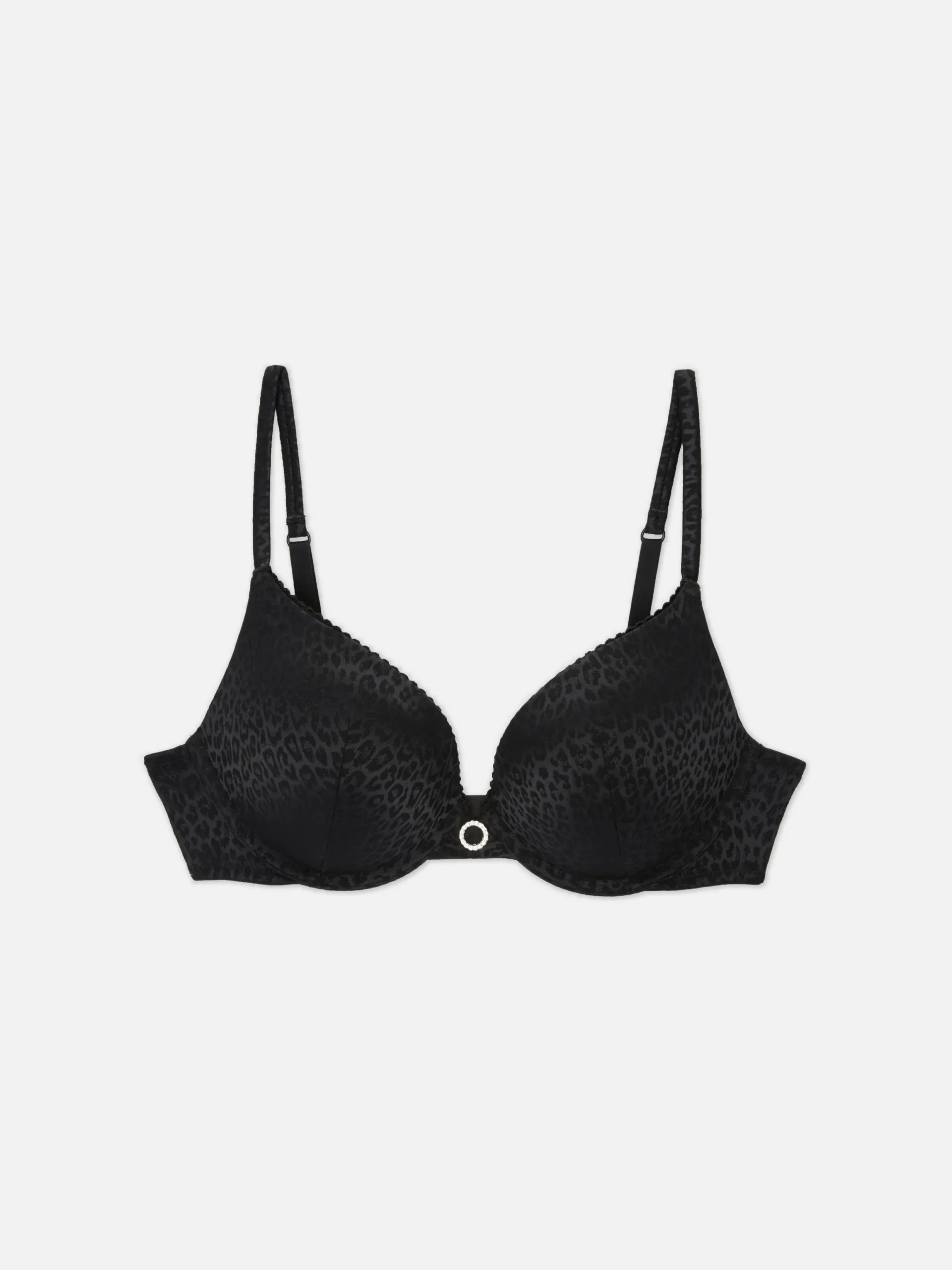 Bhs|Primark Maximizer-BH Mit Tiefem Dekolleté Und Leopardenmuster Schwarz