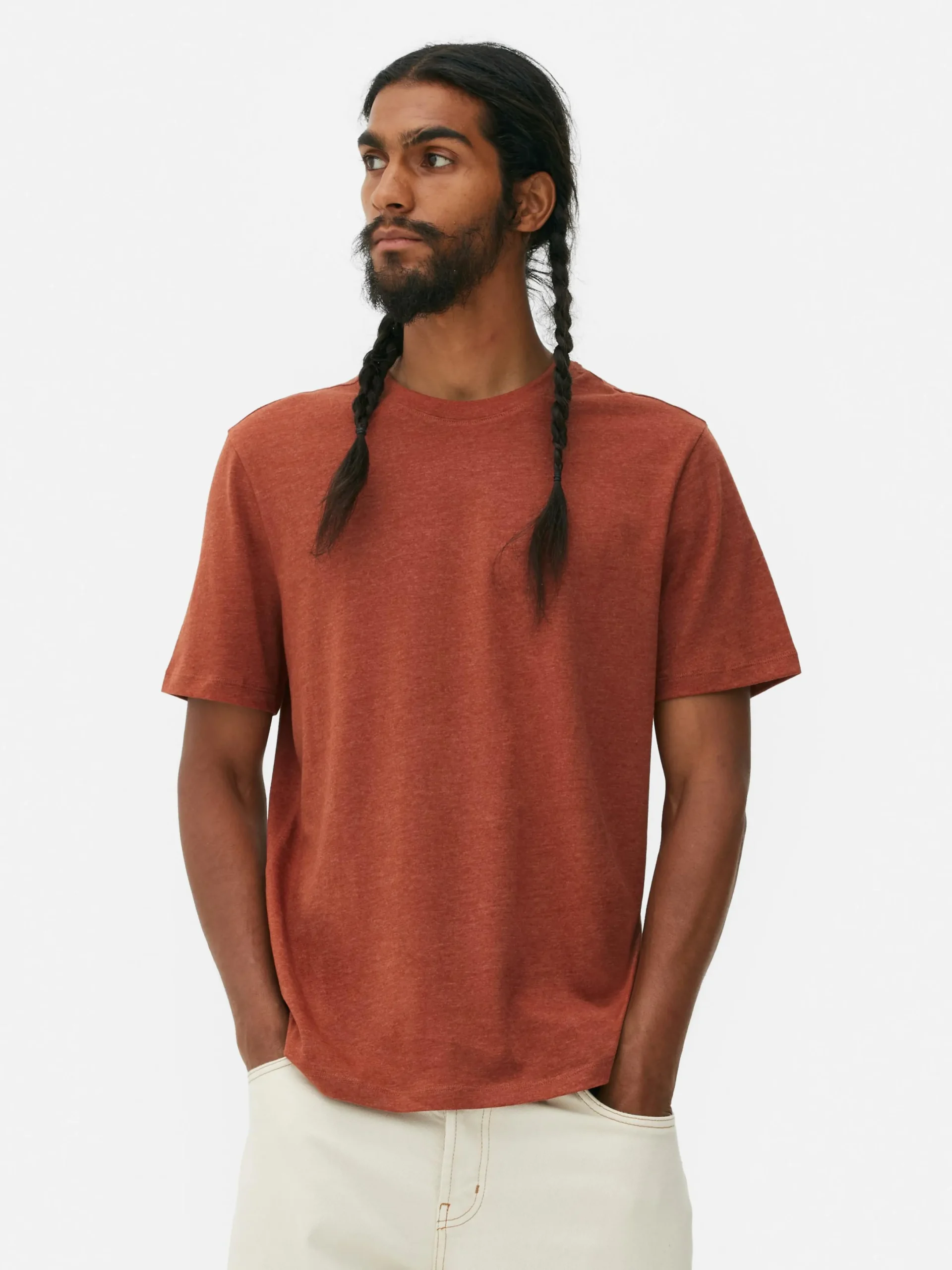 Tops Und T-Shirts|Primark Meliertes Regular-Fit T-Shirt Rot