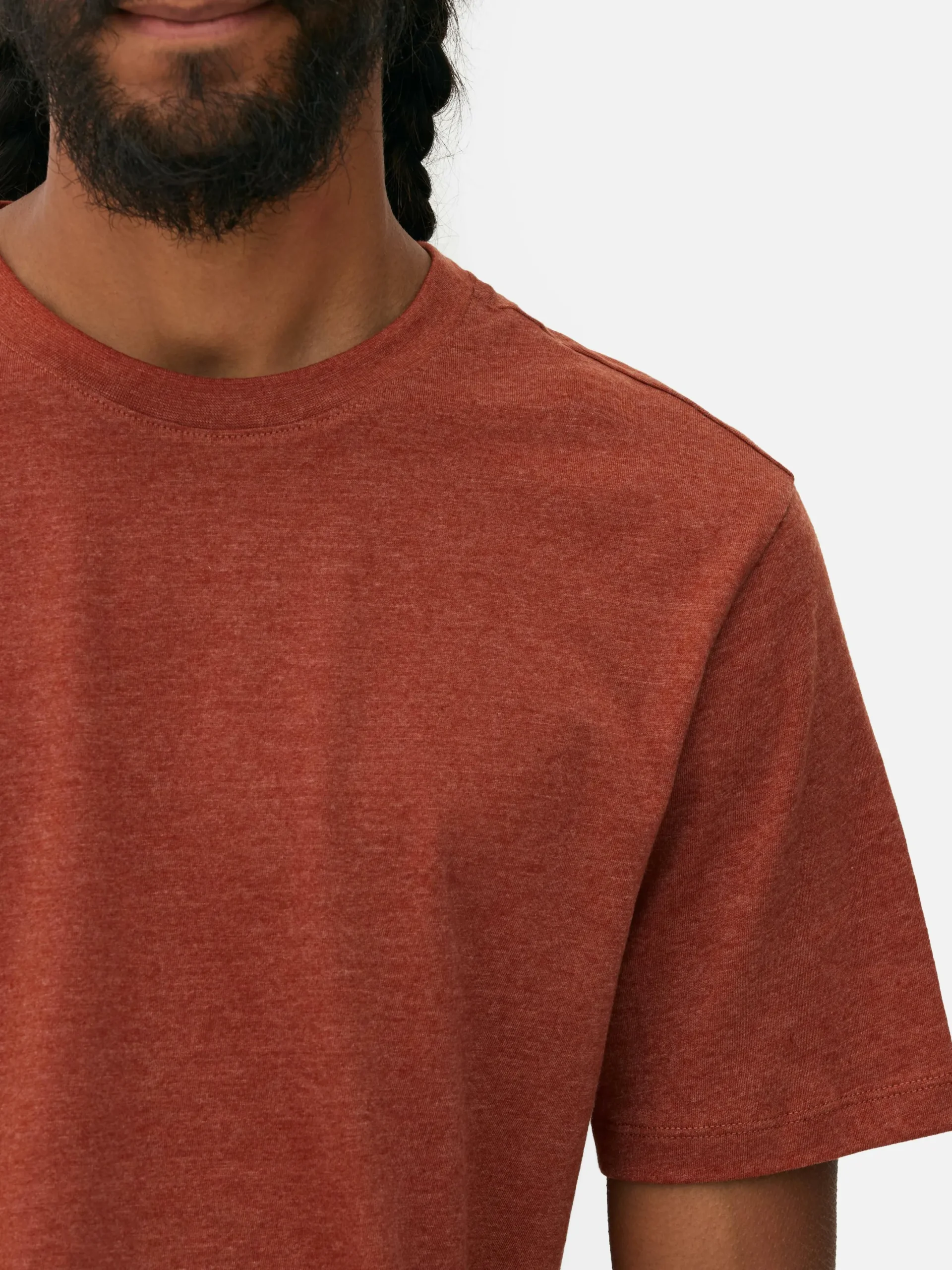 Tops Und T-Shirts|Primark Meliertes Regular-Fit T-Shirt Rot