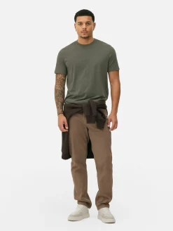 Tops Und T-Shirts|Primark Meliertes Regular-Fit T-Shirt Khakifarben