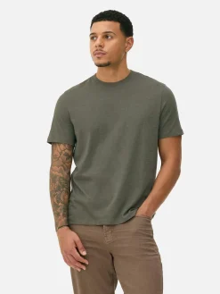 Tops Und T-Shirts|Primark Meliertes Regular-Fit T-Shirt Khakifarben