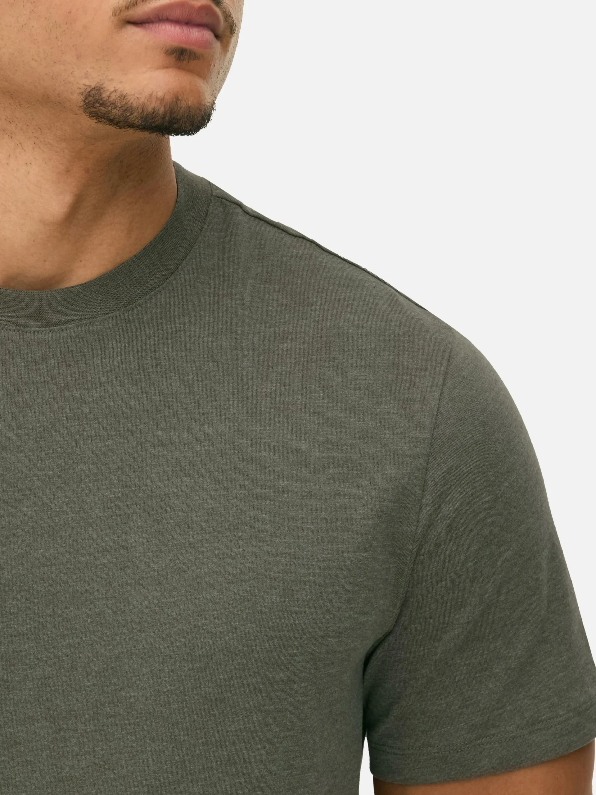 Tops Und T-Shirts|Primark Meliertes Regular-Fit T-Shirt Khakifarben