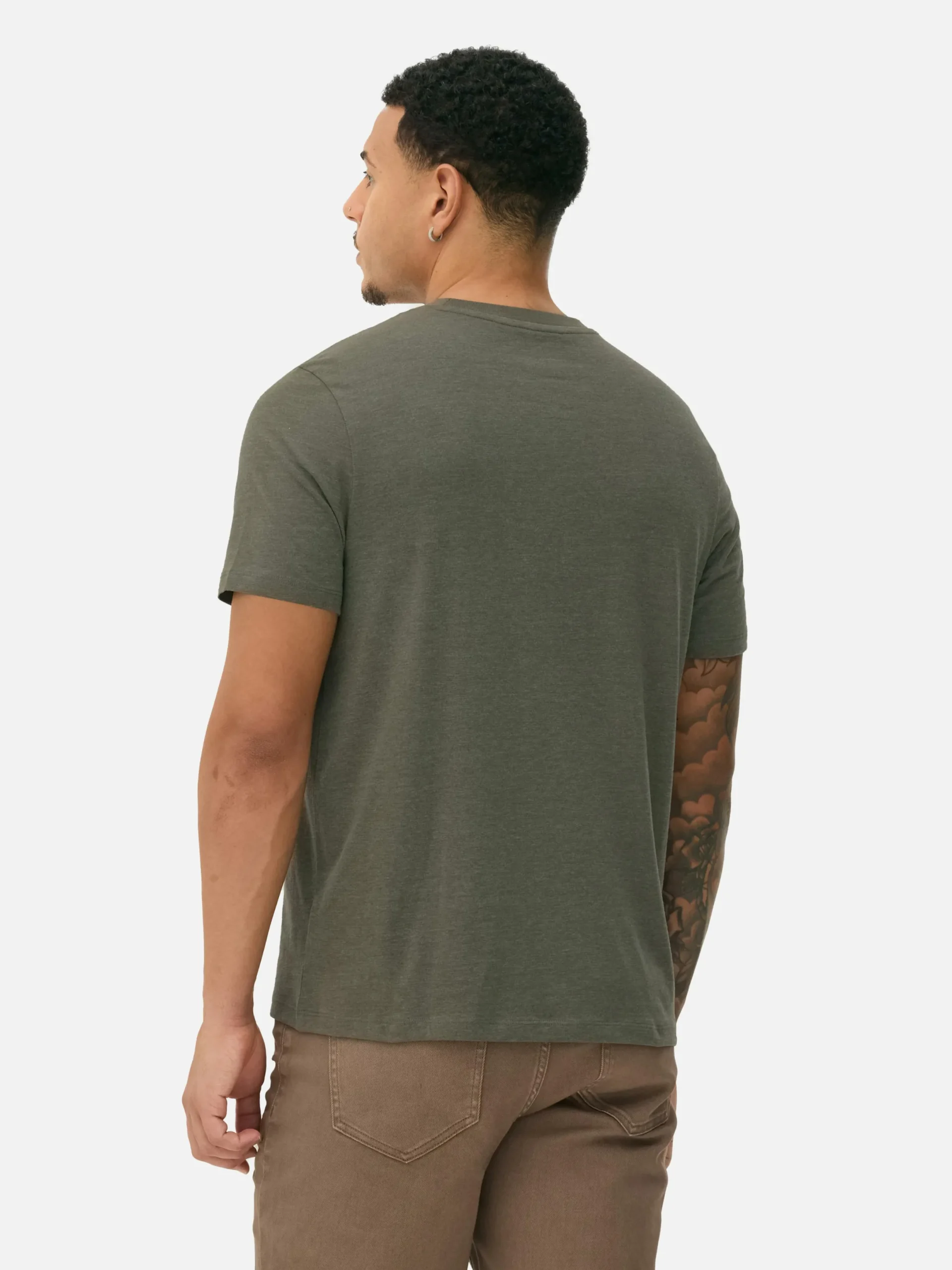 Tops Und T-Shirts|Primark Meliertes Regular-Fit T-Shirt Khakifarben