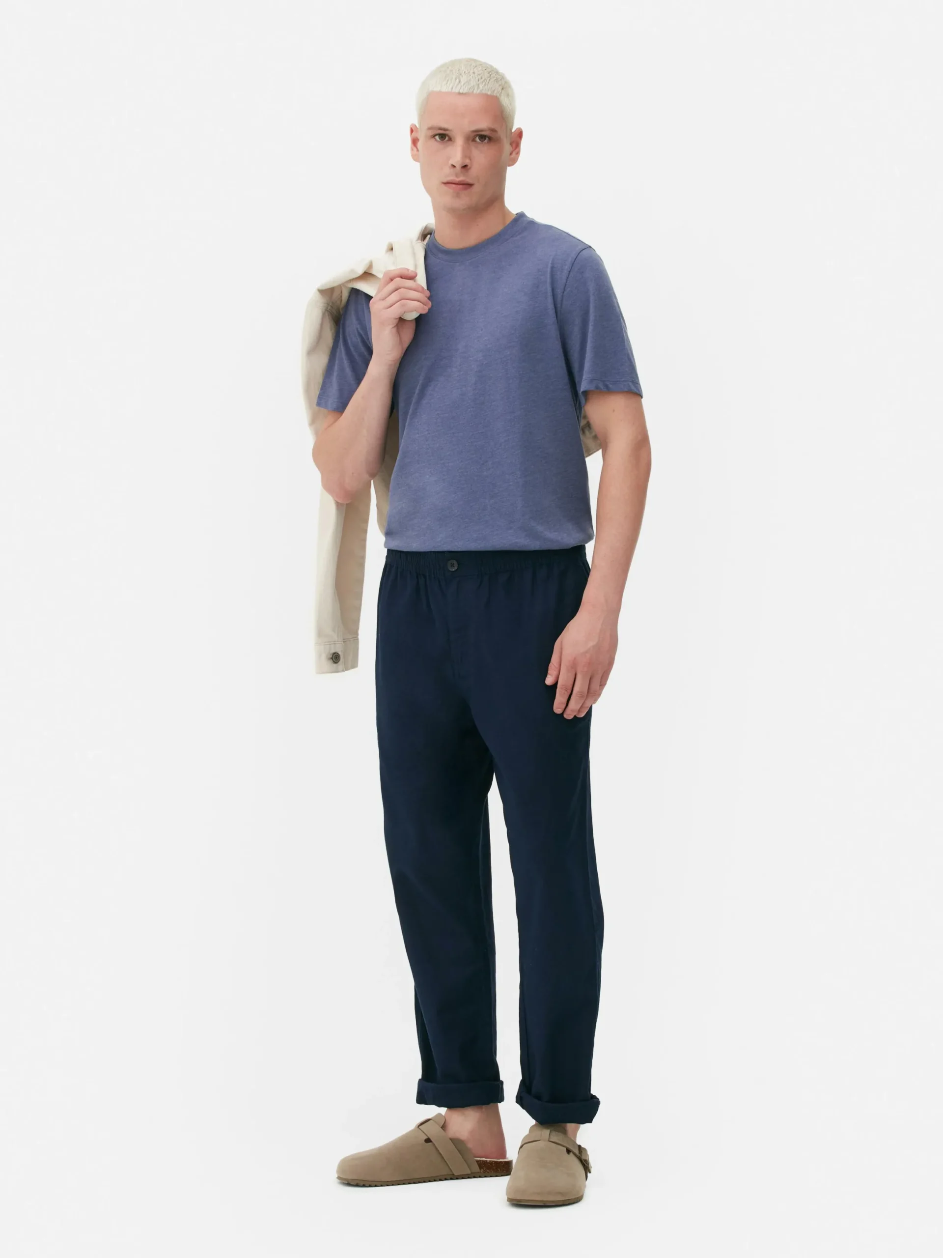Tops Und T-Shirts|Primark Meliertes Regular-Fit T-Shirt Blau