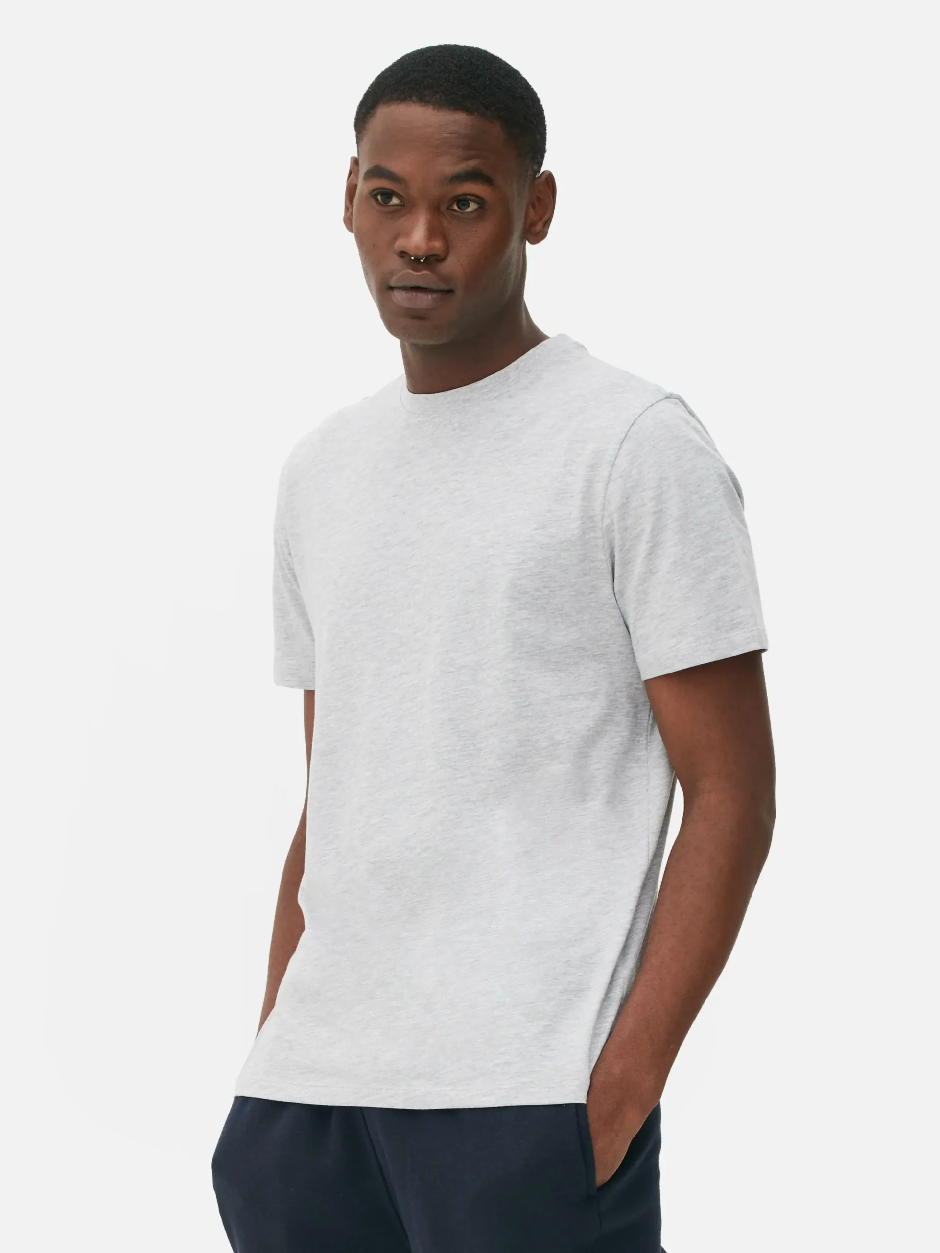 Tops Und T-Shirts|Primark Meliertes Regular-Fit-T-Shirt Grau meliert