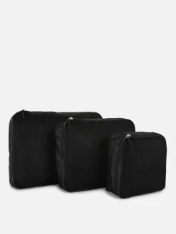 Reiseaccessoires|Primark Mesh-Verpackungswürfel, 3er-Pack Schwarz