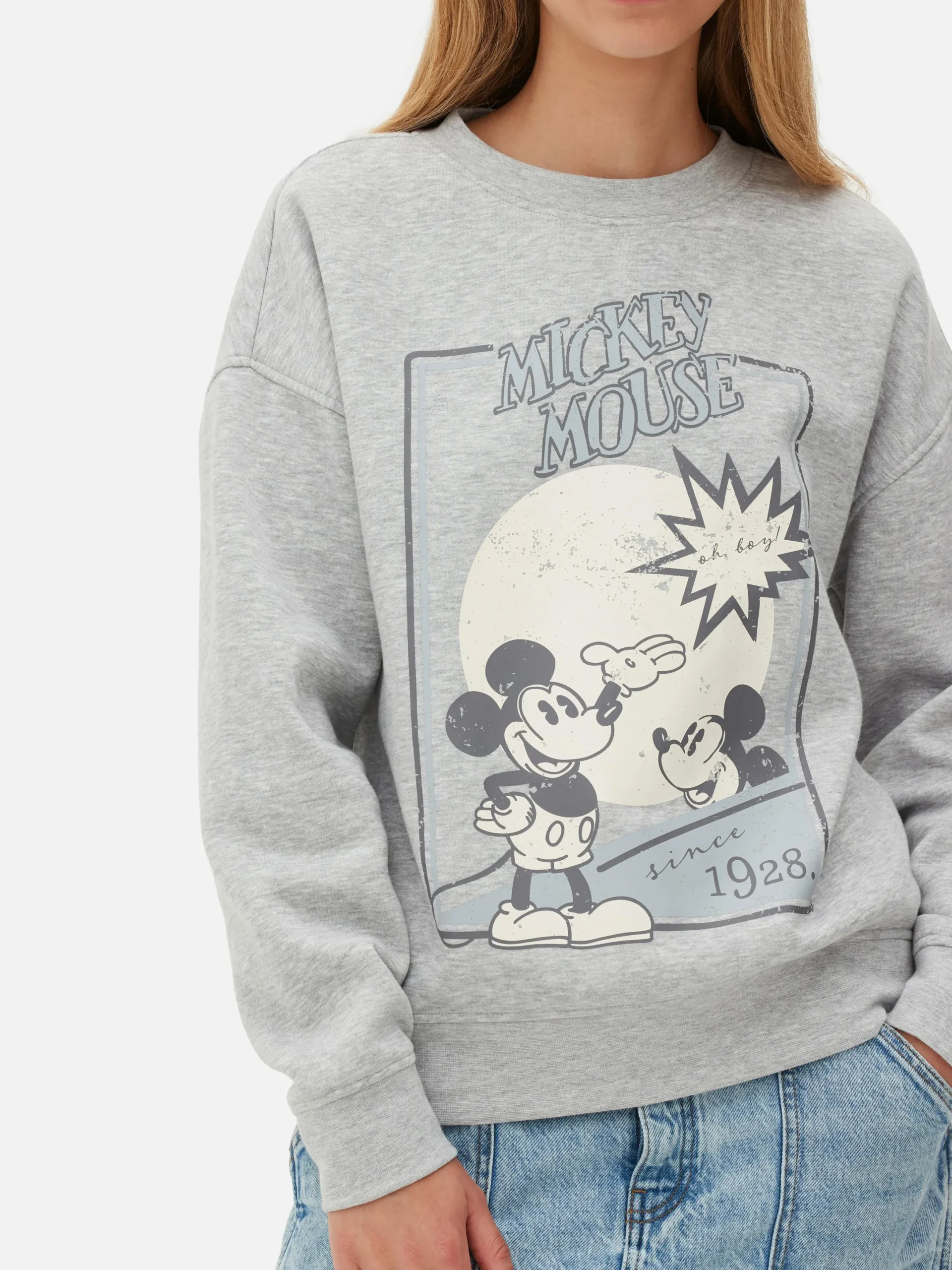Hoodies Und Sweatshirts|Primark „Micky Maus“ Sweatshirt Mit Skizzen-Print Grau
