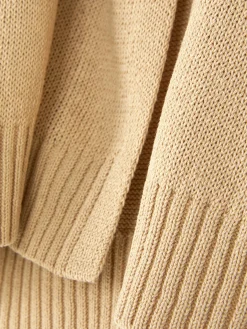Kleider|Primark Midikleid Mit V-Ausschnitt Und Kragen Beige