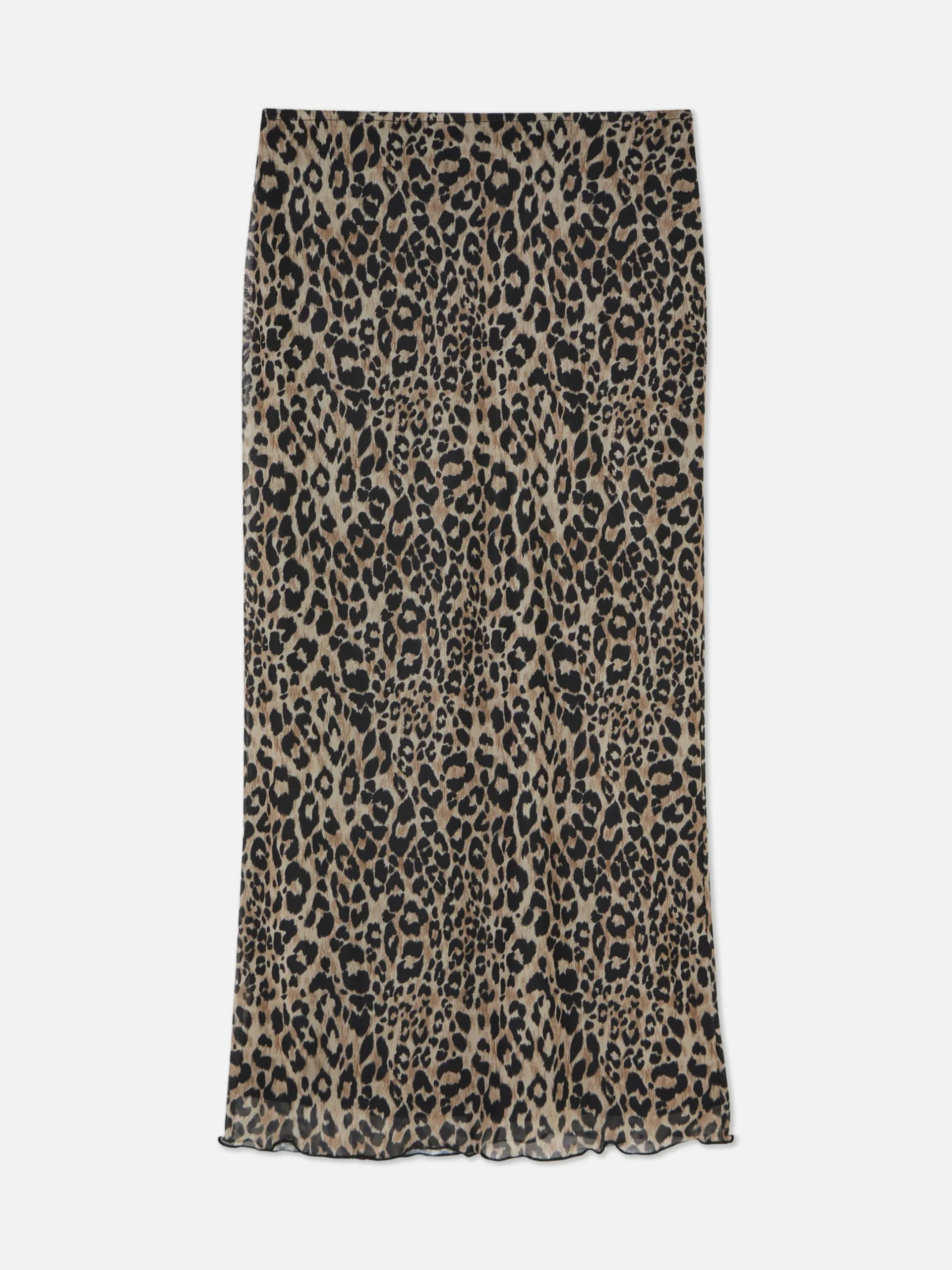 Röcke|Primark Midirock Mit Leopardenmuster Und Netzstofflagen Multi