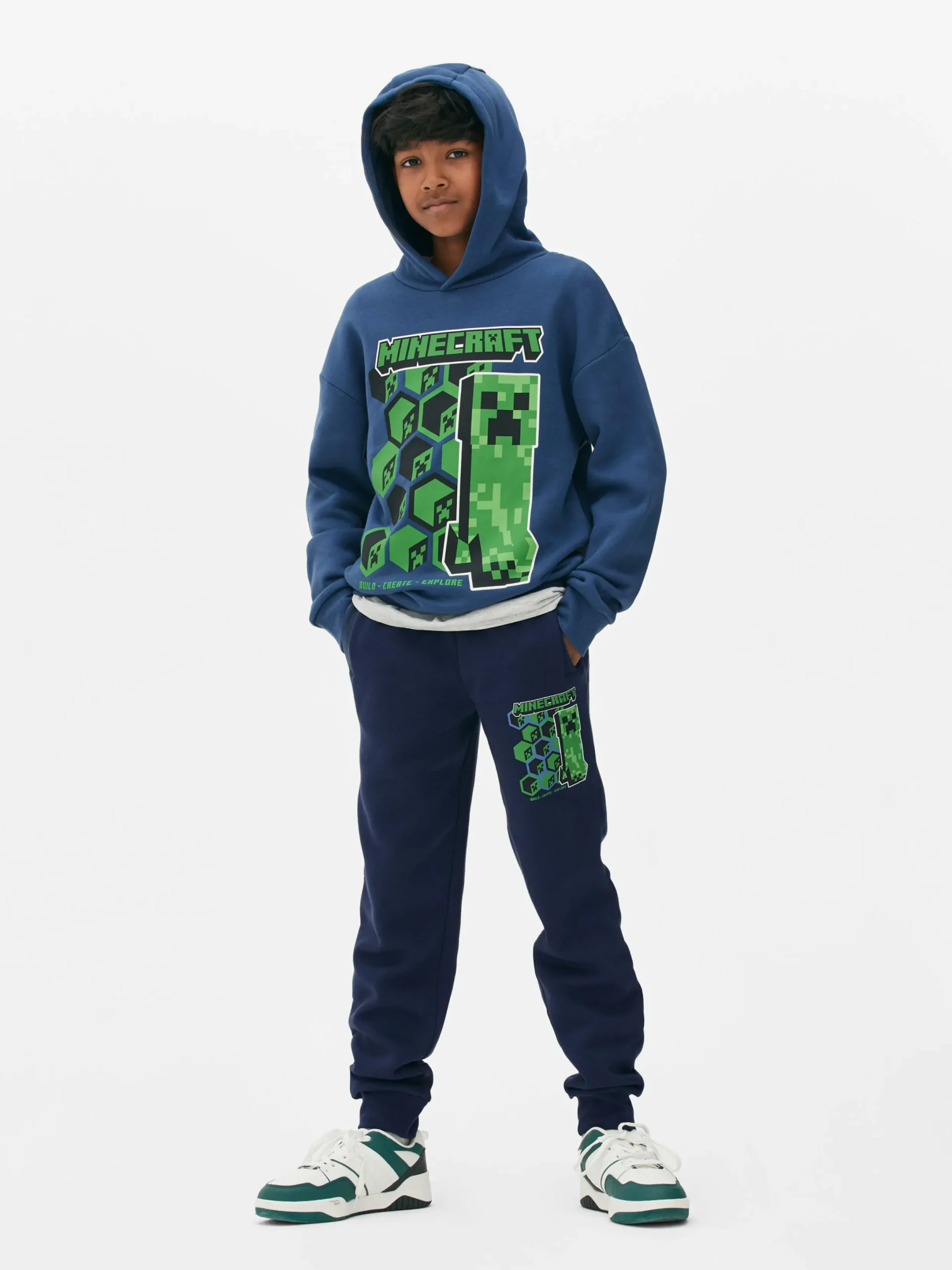 Hoodies Und Sweatshirts|Primark „Minecraft Creeper“ Hoodie Blau