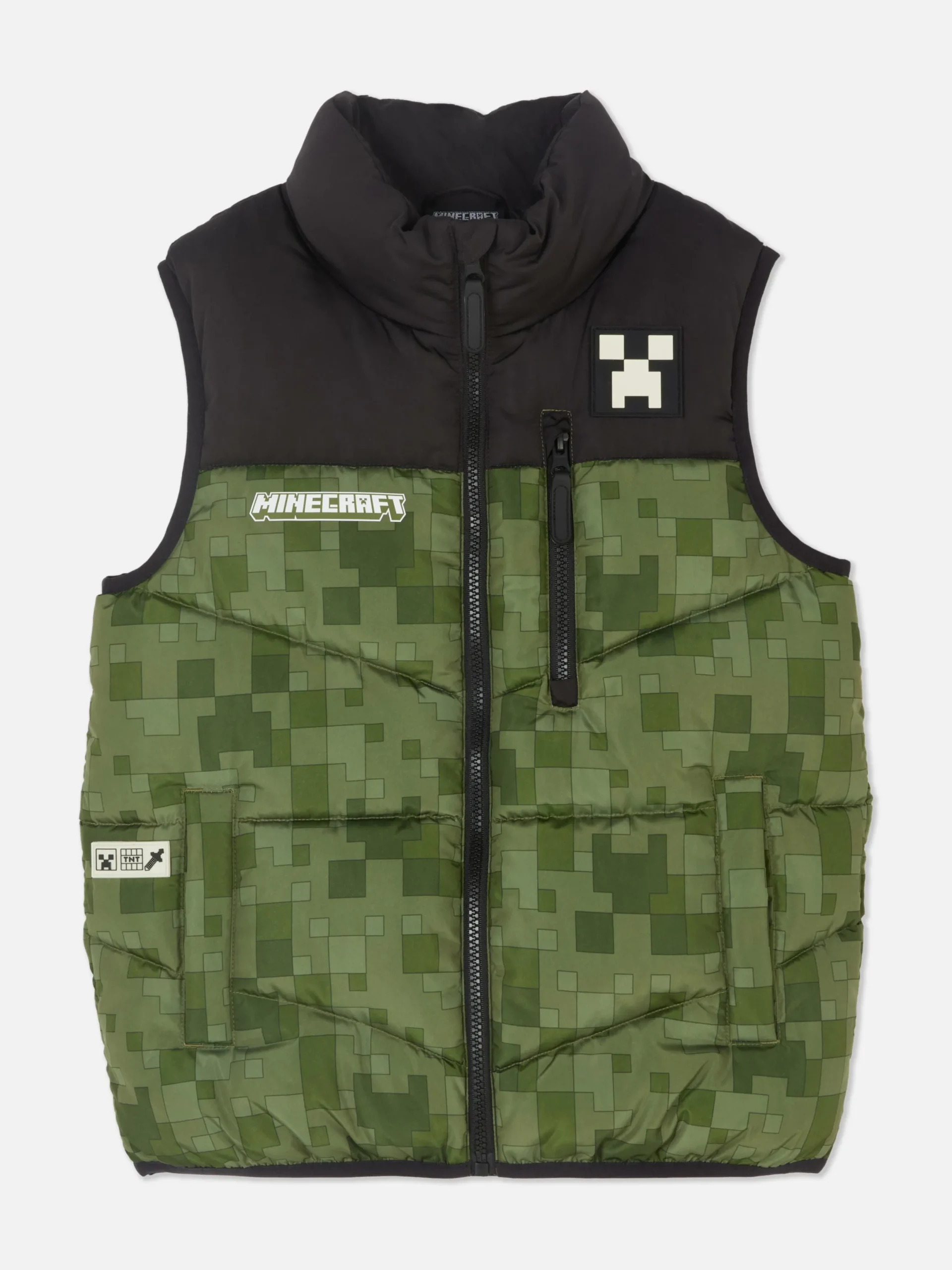 Jacken Und Mäntel|Primark „Minecraft“ Steppweste Mit Reißverschluss Khakifarben
