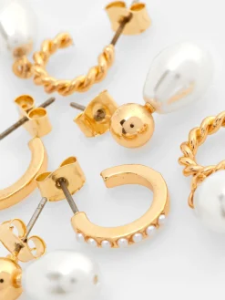 Schmuck|Primark Mini-Creolen Mit Kunstperlen, 3er-Pack Gelb