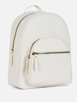 Taschen Und Portemonnaies|Primark Mini-Rucksack Aus Kunstleder Ecrufarben