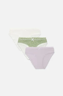 Slips|Primark Minislips Mit Spitzenbesatz, 3er-Pack Hellgrün