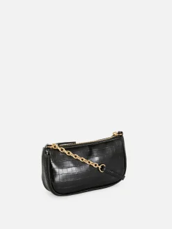 Taschen Und Portemonnaies|Primark Mini-Umhängetasche In Kroko-Optik Schwarz