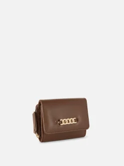 Taschen Und Portemonnaies|Primark Mittelgroßes Portemonnaie Mit Kettendetail Schokoladenbraun