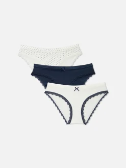 Slips|Primark Modische Minislips Mit Spitzenbesatz, 3er-Pack Marineblau