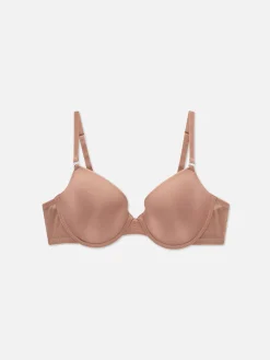 Bhs|Primark Modischer T-Shirt-BH Mit Netzstoffeinsätzen Braun
