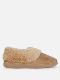 Hausschuhe|Primark Mokassin-Hausschuhe Mit Kunstpelzfutter Beige