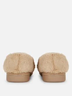 Hausschuhe|Primark Mokassin-Hausschuhe Mit Kunstpelzfutter Beige
