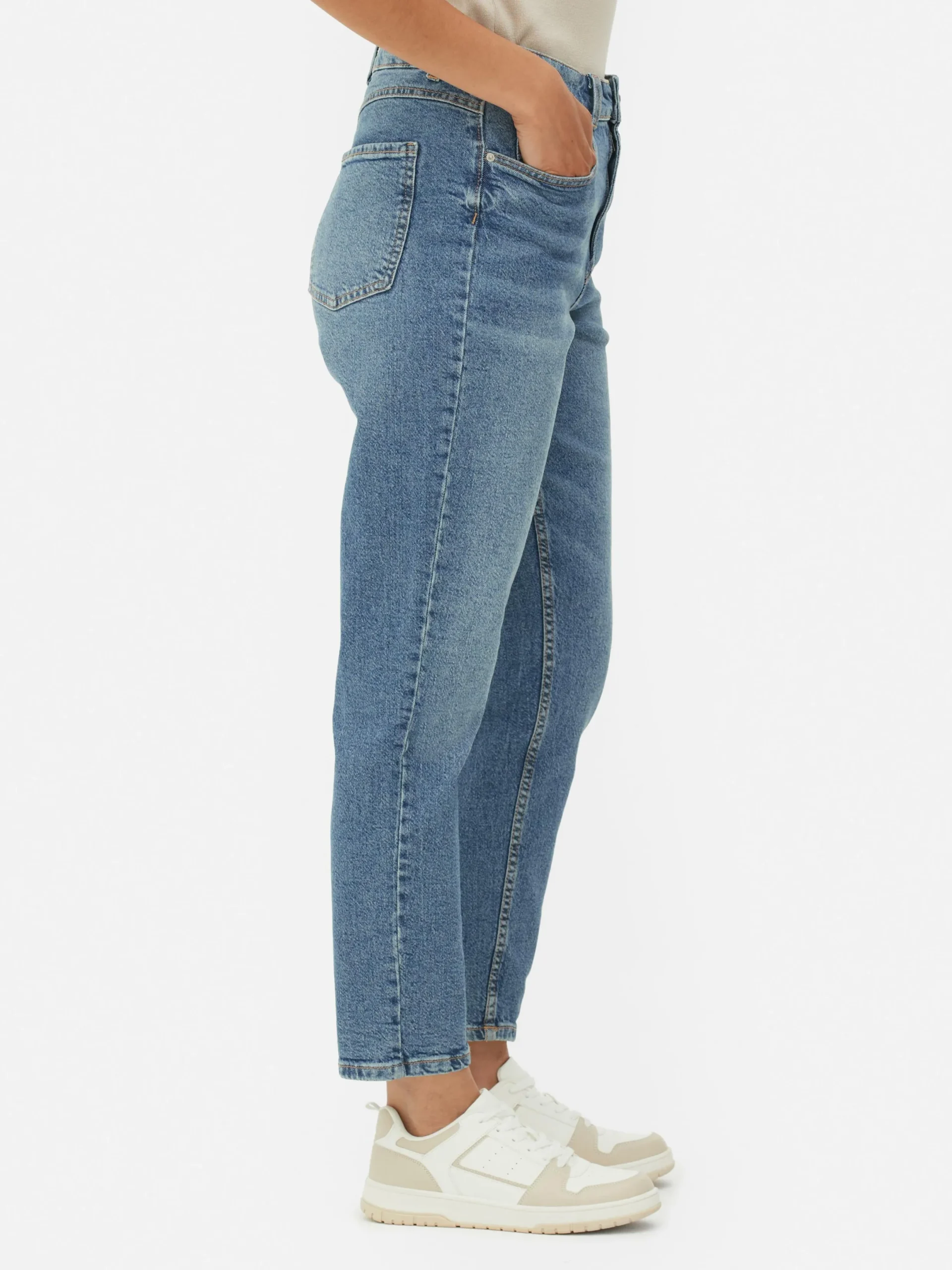 Denim|Jeans|Primark Mom-Jeans Aus Denim Mittelblau