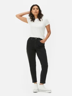 Denim|Jeans|Primark Mom-Jeans Aus Denim Schwarz