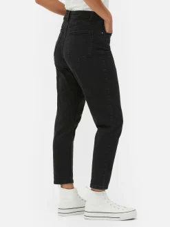Denim|Jeans|Primark Mom-Jeans Aus Denim Schwarz