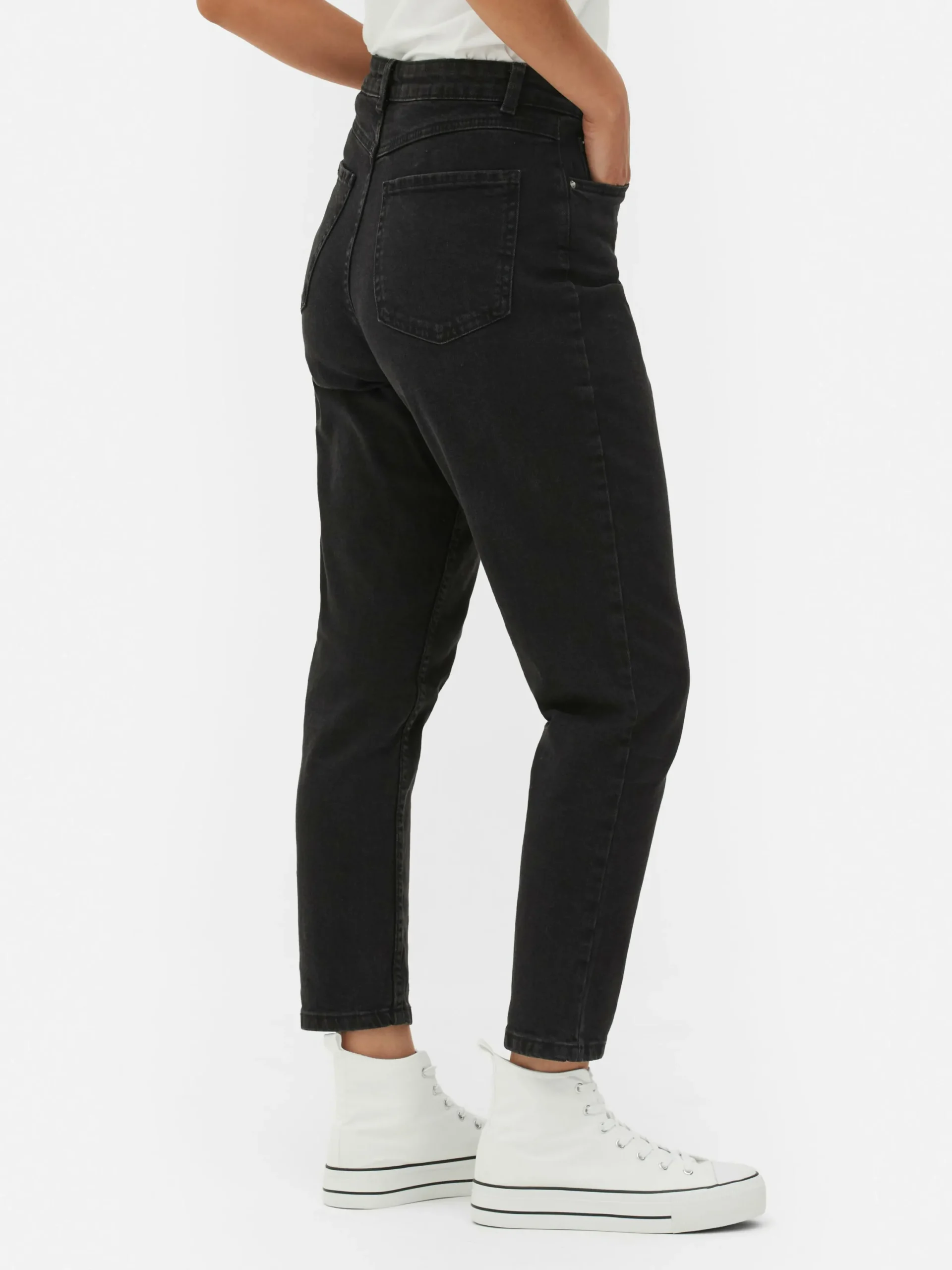 Denim|Jeans|Primark Mom-Jeans Aus Denim Schwarz