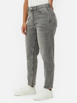 Denim|Jeans|Primark Mom-Jeans Aus Denim Grau