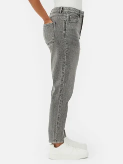 Denim|Jeans|Primark Mom-Jeans Aus Denim Grau