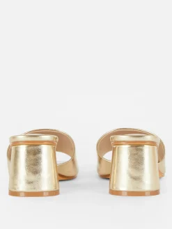 Heels|Primark Mules Mit Blockabsatz Gold