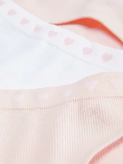 Unterwäsche|Primark Nahtlose, Elastische Slips Mit Herzen, 3er-Pack Rosa