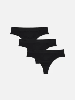Slips|Primark Nahtlose Essential-Tangas, 3er-Pack Schwarz