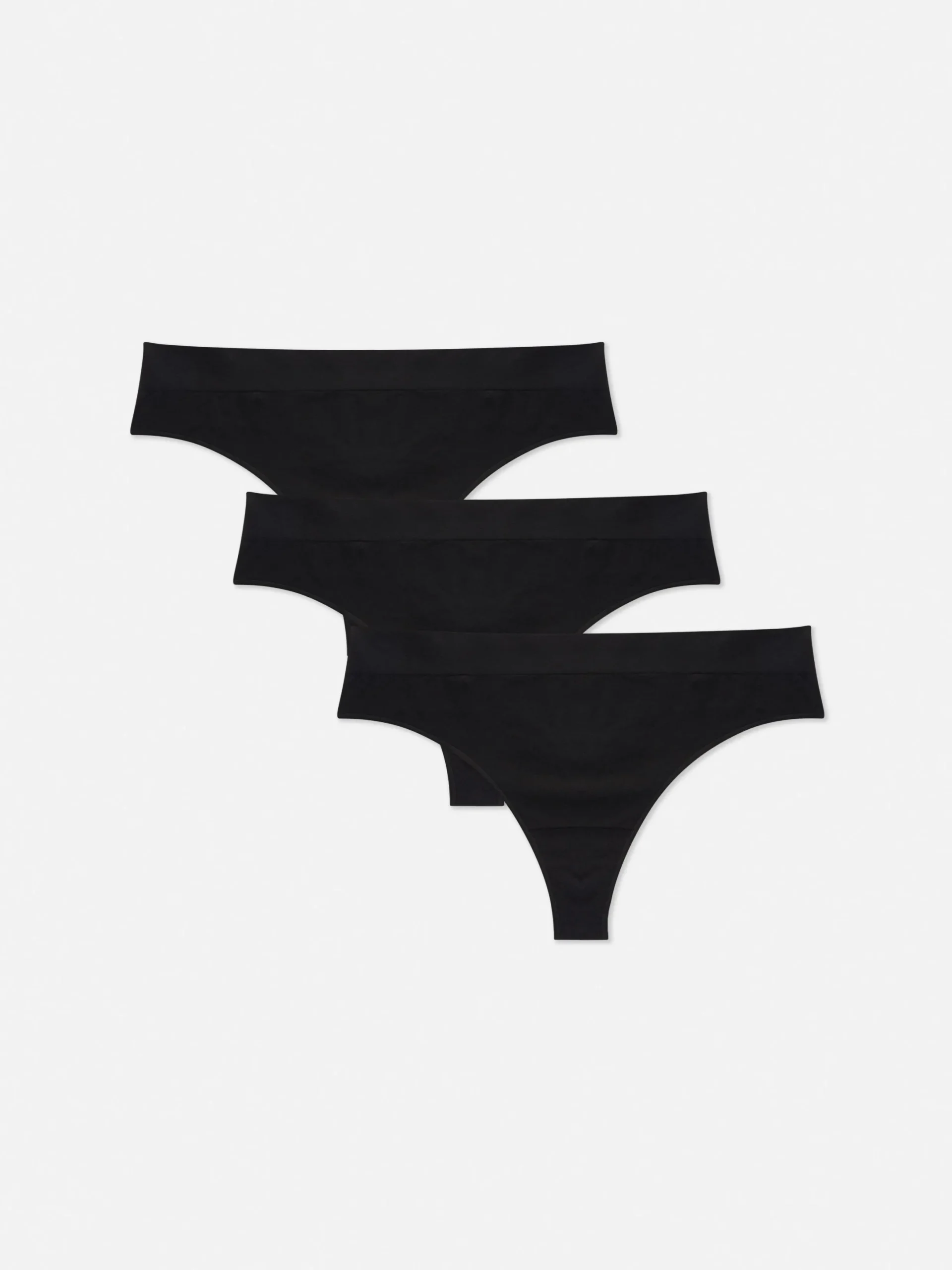 Slips|Primark Nahtlose Essential-Tangas, 3er-Pack Schwarz
