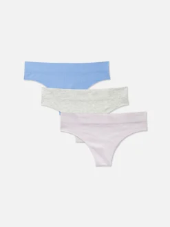 Slips|Primark Nahtlose, Gerippte Tangas, 3er-Pack Grau