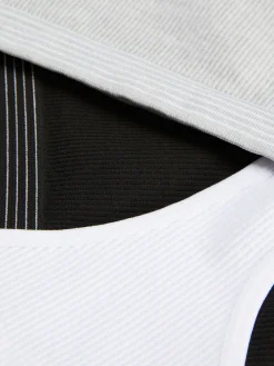 Unterwäsche|Primark Nahtlose, Kurze Tops Mit Racerback, 3er-Pack Schwarz
