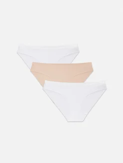 Slips|Primark Nahtlose Mini-Slips, 3er-Pack Weiß/Taupe
