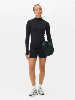 Fitnesskleidung Und Activewear|Primark Nahtlose Performance-Jacke Mit Reißverschluss Schwarz
