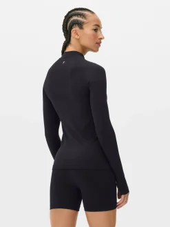 Fitnesskleidung Und Activewear|Primark Nahtlose Performance-Jacke Mit Reißverschluss Schwarz
