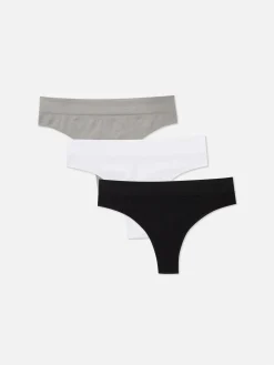 Slips|Primark Nahtlose Tangas, 3er-Pack Schwarz/Weiß