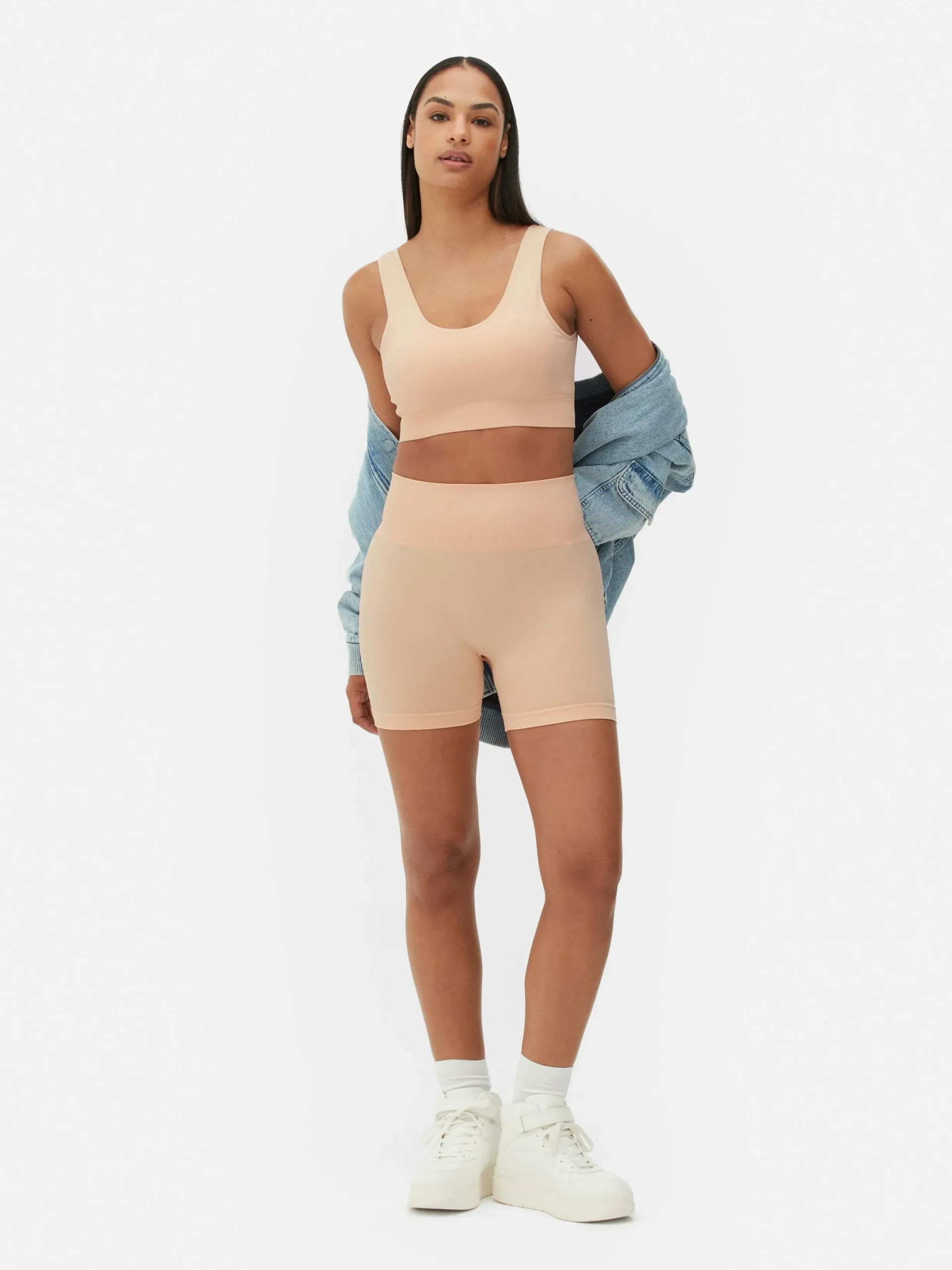 Fitnesskleidung Und Activewear|Primark Nahtlose Yoga-Shorts Mit Hohem Bund Pfirsichfarben