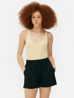 Tops Und T-Shirts|Primark Nahtloser, Gerippter Bodysuit Mit U-Ausschnitt Zitronengelb