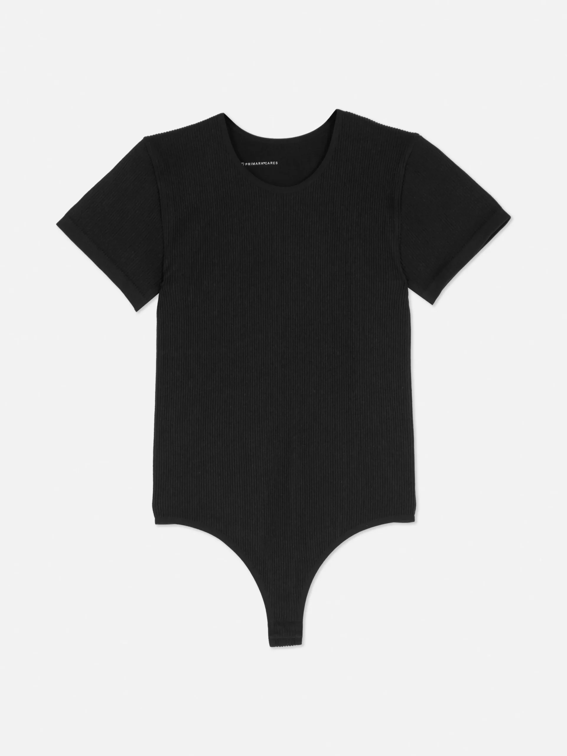 Tops Und T-Shirts|Primark Nahtloser, Gerippter T-Shirt-Body Schwarz