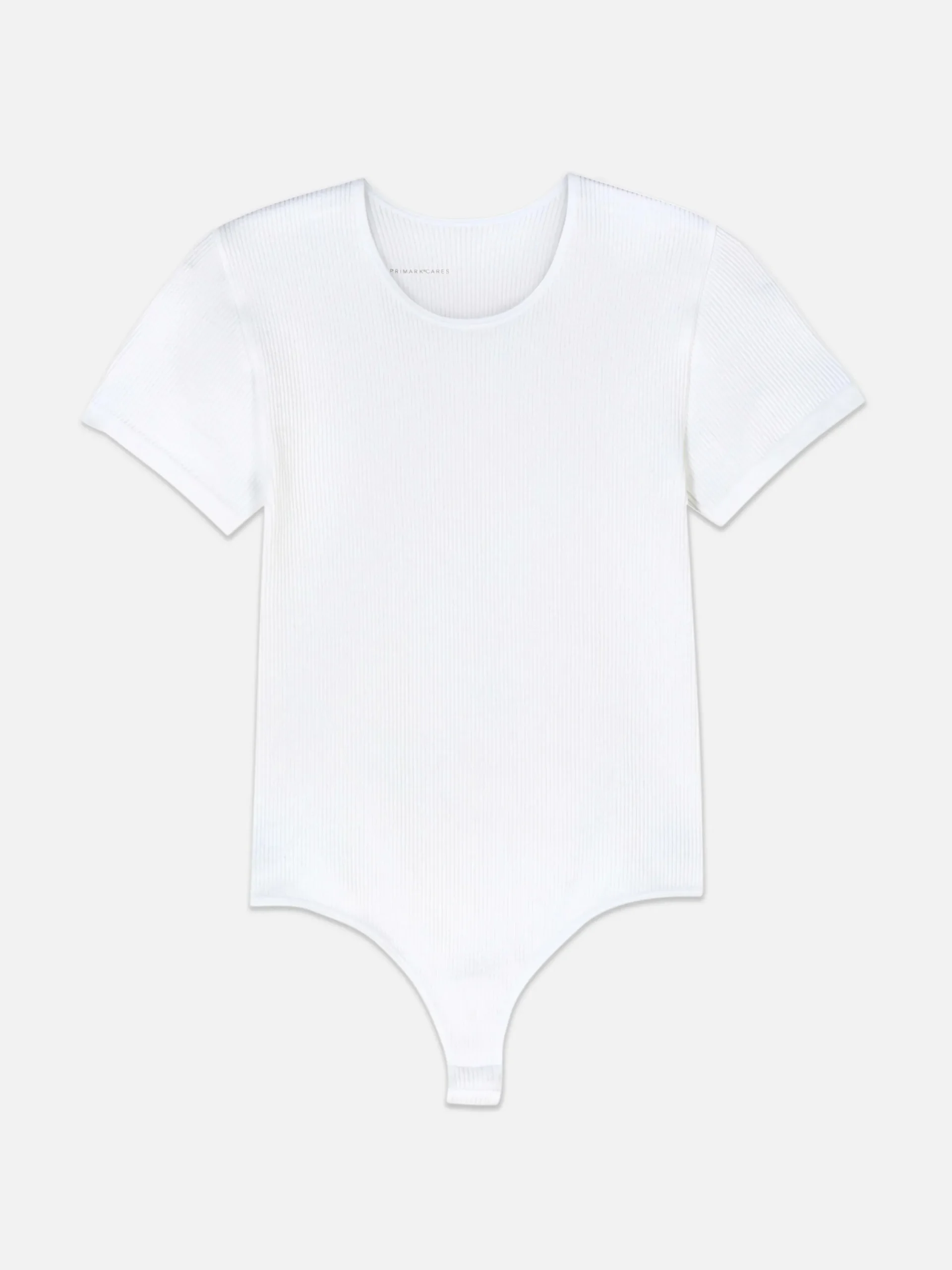 Tops Und T-Shirts|Primark Nahtloser, Gerippter T-Shirt-Body Weiß