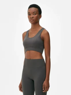 Fitnesskleidung Und Activewear|Primark Nahtloser Sport-BH Dunkelgrau
