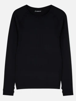 Fitnesskleidung Und Activewear|Primark Nahtloses Performance-Langarmshirt Schwarz