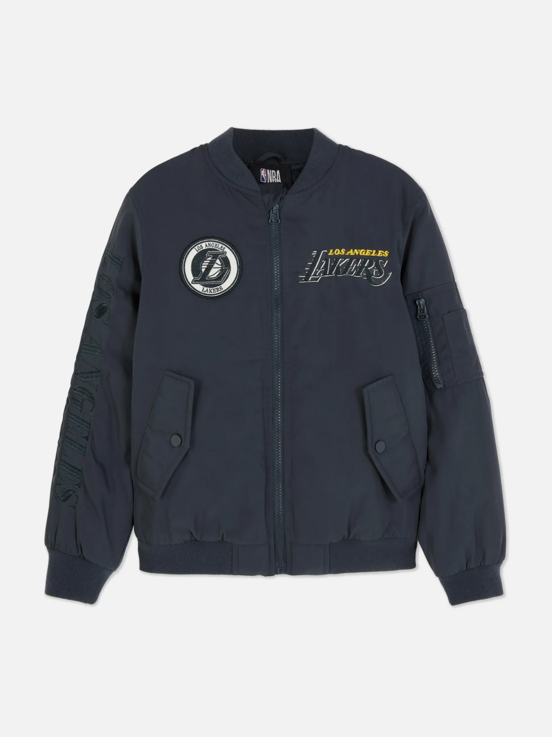 Jacken Und Mäntel|Primark „NBA Los Angeles Lakers“ Bomberjacke Grau
